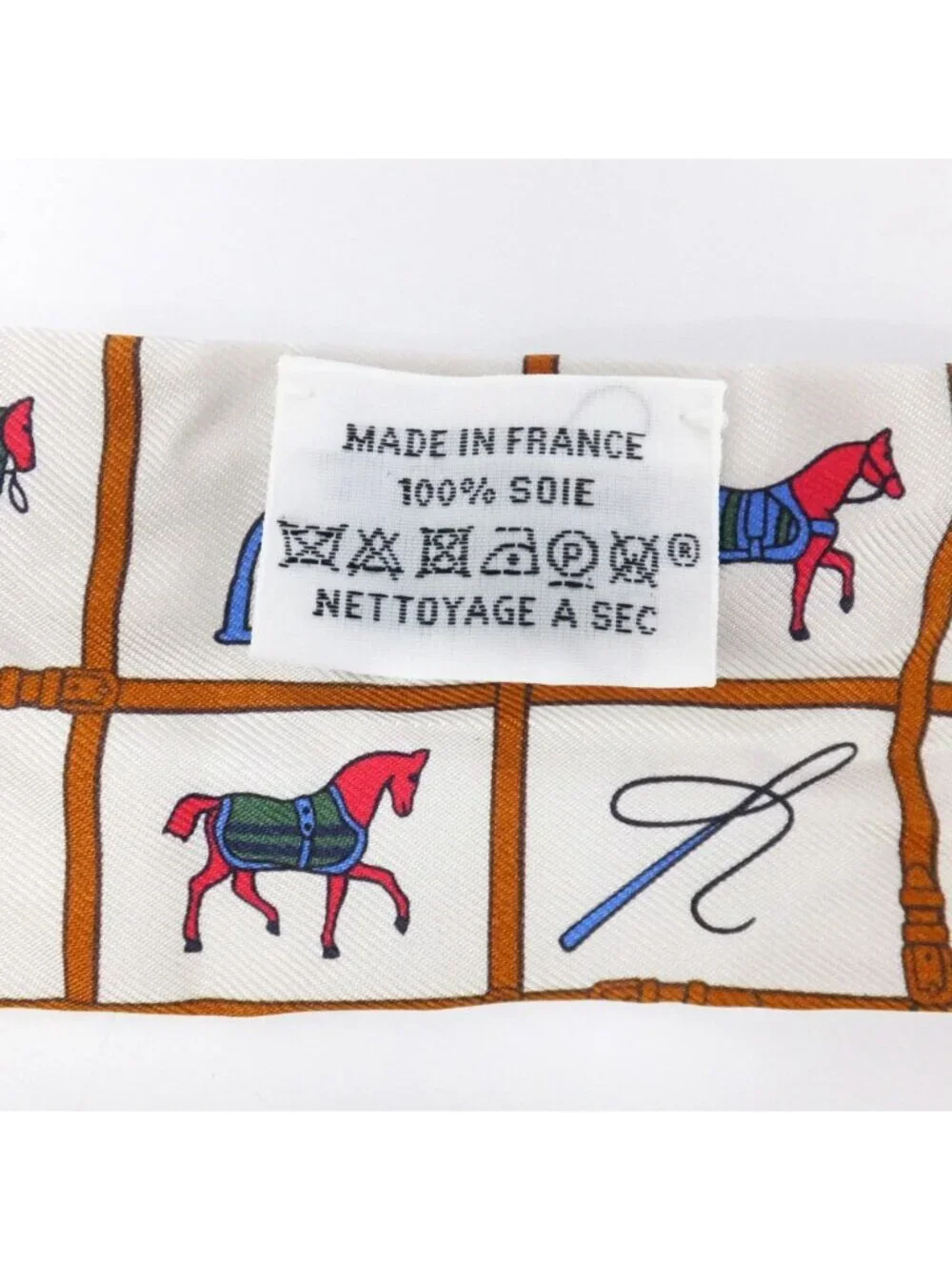 Hermes Ten Twilly Horse Tackle Couvertureset Tenues de Jour Off White Silk Scarf